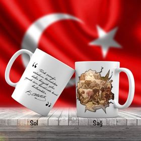 Asil Hediyelik Büyük Taarruz -panoramas-Gazi Mustafa Kemal Atatürk-Atatürkün Sözleri-Kupa Bardak