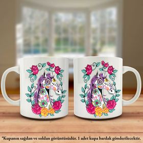 Asil Hediyelik Çiçekler-At-Desenler-Kupa Bardak-
