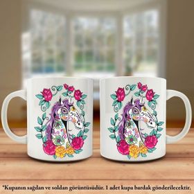 Asil Hediyelik Çiçekler-At-Desenler-Kupa Bardak-
