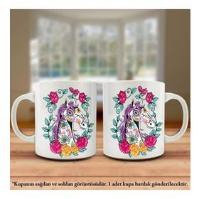 Asil Hediyelik Çiçekler-At-Desenler-Kupa Bardak-
