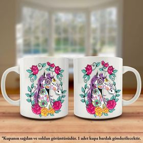 Asil Hediyelik Çiçekler-At-Desenler-Kupa Bardak-