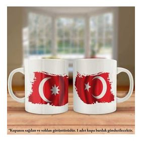 Asil Hediyelik Çift Yön Baskılı Son Osmanlı İmparatorluğu Ve Türkiye Bayrağı Kupa Bardak