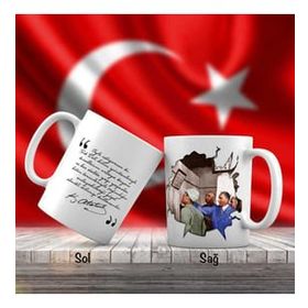 Asil Hediyelik Çift Yön Renkli Baş Öğretmen Mustafa Kemal Atatürk Ve Unutulmayan Sözleri-Kupa Bardak