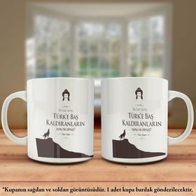 Asil Hediyelik Çift Yön Renkli Baskılı Bilge Kağan-Göktürkçe-Türk Kupa Bardak