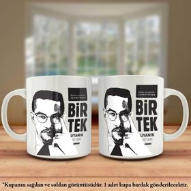 Asil Hediyelik Çift Yön Renkli Baskılı Malcolm X-Sözleri Kupa Bardak