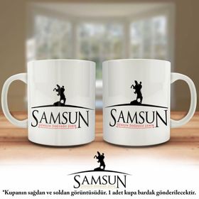Asil Hediyelik Çift Yön Renkli Baskılı Samsun Silüeti-Şehir Kupa Bardak