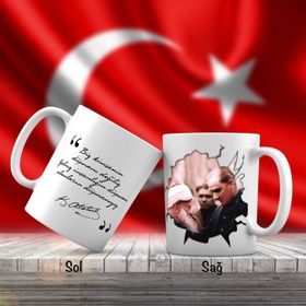 Asil Hediyelik Gazi Mustafa Kemal Atatürk Ve Unutulmayan Sözleri -Kupa Bardak