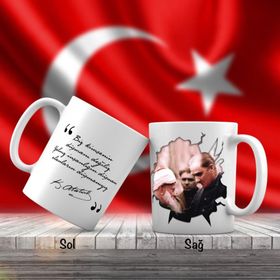 Asil Hediyelik Gazi Mustafa Kemal Atatürk Ve Unutulmayan Sözleri -Kupa Bardak