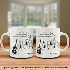 Asil Hediyelik Gitar-Müzik Notaları-Güzel Sözler-Kupa Bardak-