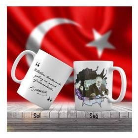Asil Hediyelik Mustafa Kemal Atatürk-Ayşe Afet İnan-Atatürkün Sözleri -Kupa Bardak