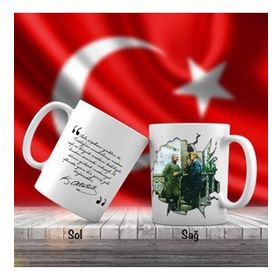 Asil Hediyelik Mustafa Kemal Atatürk İsmet İnönü Konuşurken-Atatürkün Sözleri -Kupa Bardak