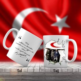 Asil Hediyelik Mustafa Kemal Atatürk Kızılay Çadırında-Atatürkün Sözleri -Kupa Bardak