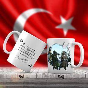 Asil Hediyelik Mustafa Kemal Atatürk Milli Savunma-Atatürkün Sözleri -Kupa Bardak