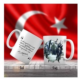 Asil Hediyelik Mustafa Kemal Atatürk Ve Fevzi Çakmak-Atatürkün Sözleri -Kupa Bardak