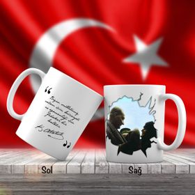 Asil Hediyelik Mustafa Kemal Atatürk Ve Türk Kadını-Atatürkün Sözleri -Kupa Bardak