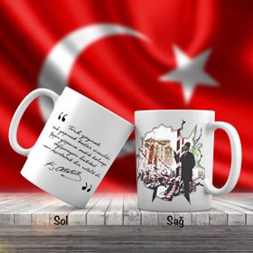 Asil Hediyelik Mustafa Kemal Atatürkün Bursa Nutku- Atatürkün Sözleri -Kupa Bardak