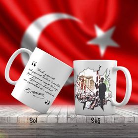 Asil Hediyelik Mustafa Kemal Atatürkün Bursa Nutku- Atatürkün Sözleri -Kupa Bardak