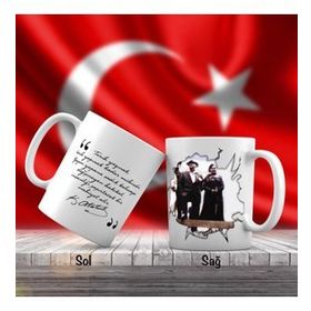 Asil Hediyelik Mustafa Kemal Atatürkün Çiftlik Gezintisi-Atatürkün Sözleri -Kupa Bardak