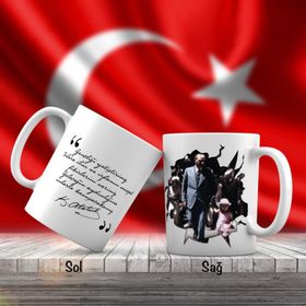 Asil Hediyelik Mustafa Kemal Atatürkün Manevi Kızı Ülkü-Atatürkün Sözleri -Kupa Bardak