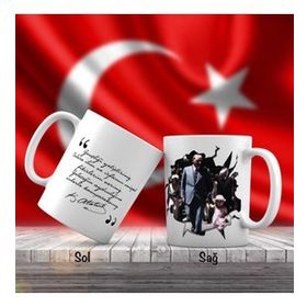 Asil Hediyelik Mustafa Kemal Atatürkün Manevi Kızı Ülkü-Atatürkün Sözleri -Kupa Bardak