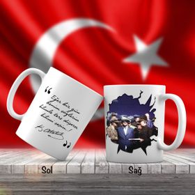 Asil Hediyelik Mustafa Kemal Atatürkün Renkli Fotoğrafı-Atatürkün Sözleri -Kupa Bardak