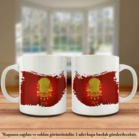 Asil Hediyelik Osmanlı İmp. Çanakkale Zaferi 57.Piyade Alayı Sancağı Renkli Baskılı Kupa Bardak