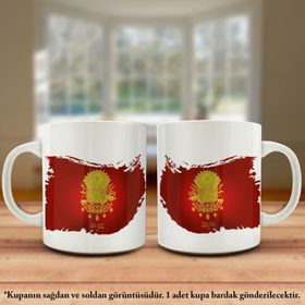 Asil Hediyelik Osmanlı İmp. Çanakkale Zaferi 57.Piyade Alayı Sancağı Renkli Baskılı Kupa Bardak