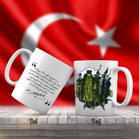 Asil Hediyelik Paltolu-Kalpaklı Mustafa Kemal Atatürk-Atatürkün Sözleri -Kupa Bardak