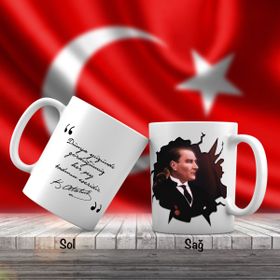 Asil Hediyelik Sivil Mustafa Kemal Atatürk-Atatürkün Sözleri -Kupa Bardak