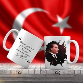 Asil Hediyelik Sivil Mustafa Kemal Atatürk-Atatürkün Sözleri -Kupa Bardak