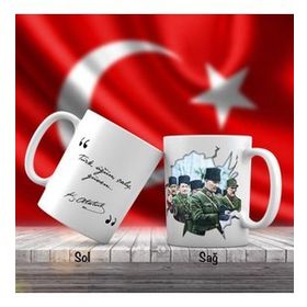 Asil Hediyelik Üniformalı Mustafa Kemal Atatürk -Milli Mücadele-Atatürkün Sözleri -Kupa Bardak