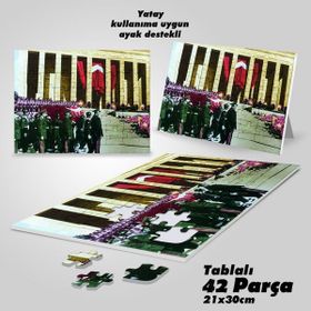 Asil Hobi 10 Kasım 1938 Anıtkabir-Atatürk-Yapboz-Ayak Destekli Çerçeveli 42 Parça Puzzle