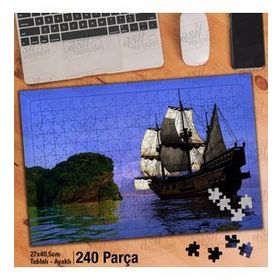 Asil Hobi Ada-Deniz-Gemi-Yelken-Manzara-Doğa Yapboz-Ayak Destekli Çerçeveli 240 Parça Puzzle