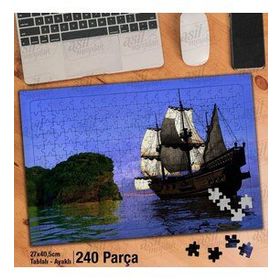 Asil Hobi Ada-Deniz-Gemi-Yelken-Manzara-Doğa Yapboz-Ayak Destekli Çerçeveli 240 Parça Puzzle