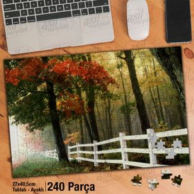 Asil Hobi Ağaçlar-Doğa-Manzara-Orman Yapboz-Ayak Destekli Çerçeveli 240 Parça Puzzle