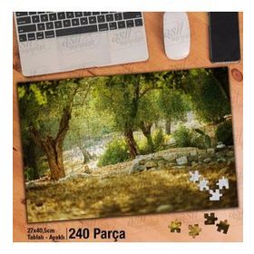 Asil Hobi Ağaçlar-Doğa-Manzara-Orman Yapboz-Ayak Destekli Çerçeveli 240 Parça Puzzle