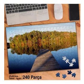 Asil Hobi Ağaçlar-İskele-Deniz-Manzara-Doğa Yapboz-Ayak Destekli Çerçeveli 240 Parça Puzzle