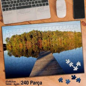 Asil Hobi Ağaçlar-İskele-Deniz-Manzara-Doğa Yapboz-Ayak Destekli Çerçeveli 240 Parça Puzzle