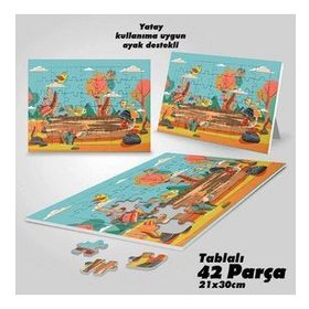 Asil Hobi Ağaçlar-Kuşlar-Doğa-Hayvan-Çocuklar İçin Eğitici Yapboz-Ayak Destekli 42 Parça Puzzle