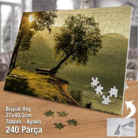 Asil Hobi Ağaçlar-Peyzaj-Yaz-Gündoğumu-Doğa Yapboz-Ayak Destekli Çerçeveli 240 Parça Puzzle