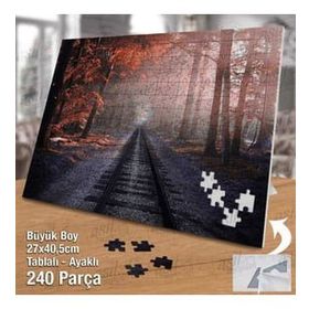 Asil Hobi Ağaçların Arasında Uzayan Tren Yolu Yapboz-Ayak Destekli Çerçeveli 240 Parça Puzzle