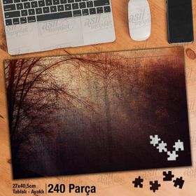 Asil Hobi Ağaçların Arasından Sızan Işıklar-Sis Yapboz-Ayak Destekli Çerçeveli 240 Parça Puzzle