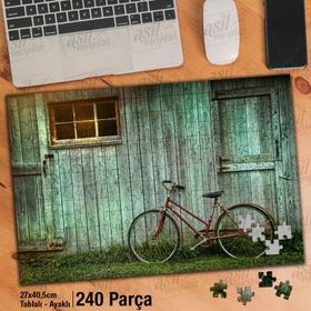 Asil Hobi Ahşap Ev-Bisiklet-Dekor-Nostalji Yapboz-Ayak Destekli Çerçeveli 240 Parça Puzzle