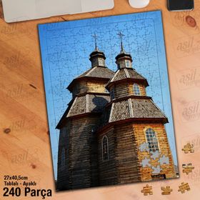 Asil Hobi Ahşap Manastır-Kilise-Mimari Yapı Yapboz-Ayak Destekli Çerçeveli 240 Parça Puzzle