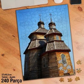 Asil Hobi Ahşap Manastır-Kilise-Mimari Yapı Yapboz-Ayak Destekli Çerçeveli 240 Parça Puzzle