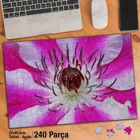 Asil Hobi Akasma Çiçeği-Beyaz-Pembe-Bitki Yapboz-Ayak Destekli Çerçeveli 240 Parça Puzzle