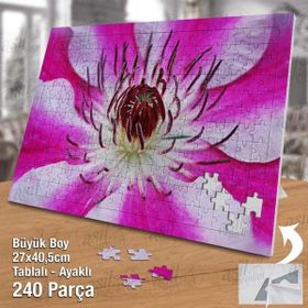 Asil Hobi Akasma Çiçeği-Beyaz-Pembe-Bitki Yapboz-Ayak Destekli Çerçeveli 240 Parça Puzzle