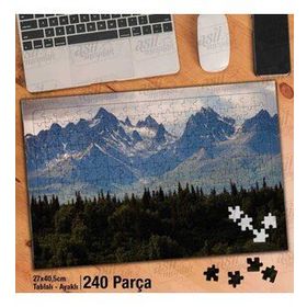 Asil Hobi Alaska'da Güzel Bir Dağ-Peyzaj-Doğa Yapboz-Ayak Destekli Çerçeveli 240 Parça Puzzle