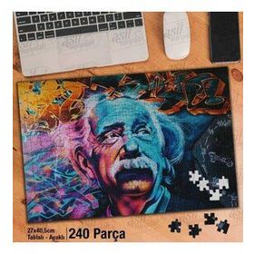 Asil Hobi Albert Einstein-Grafitti-Duvar Sanatı Yapboz-Ayak Destekli Çerçeveli 240 Parça Puzzle