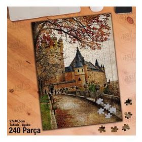 Asil Hobi Alcazar Kalesi-Ortaçağ İspanya-Tarihi Yapboz-Ayak Destekli Çerçeveli 240 Parça Puzzle